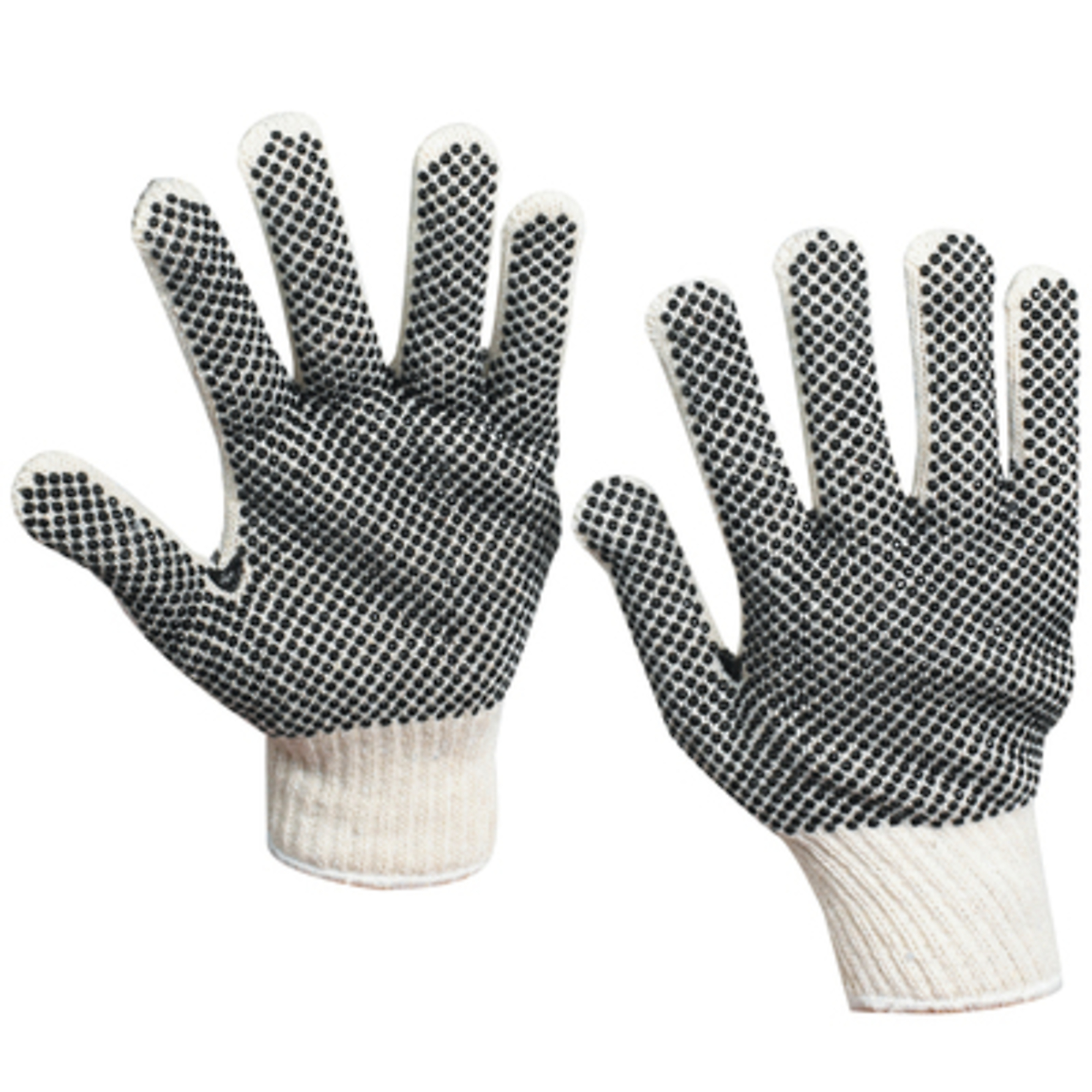 Stock Packaging PVC Black Dot Knit Gloves - Medium 12/CS